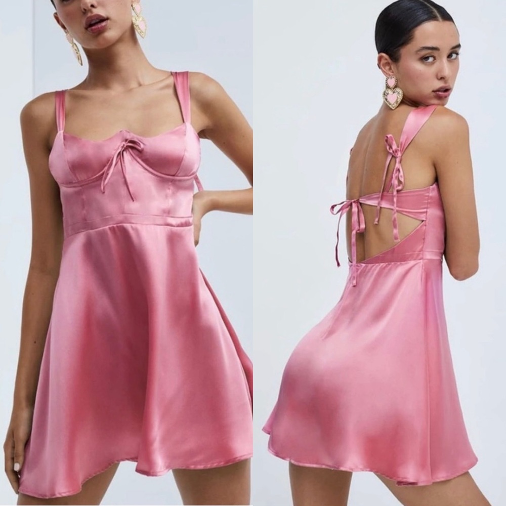 FOR LOVE AND LEMONS Taliah Mini Dress Pink Size Small